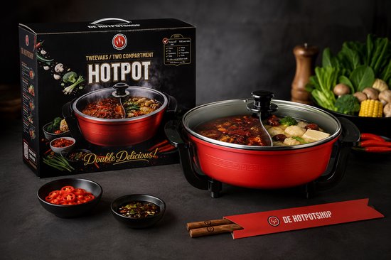 Elektrische Hotpot Pan 2-Vaks – 6 Liter – 1350W – Chinese Hotpot
