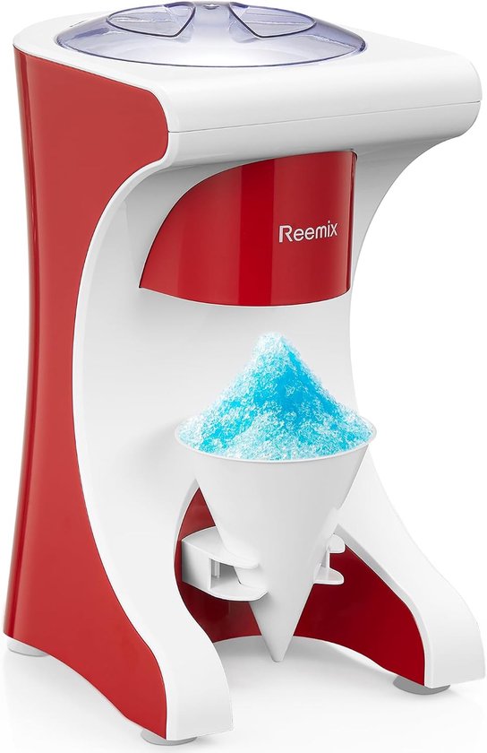 Elektrische IJs crusher 60W - Shaved Ice Machine met RVS Messen - Voor Slushies, Snow Cones en Cocktails - Antislip Zuignappen - Inclusief 3 Bekers