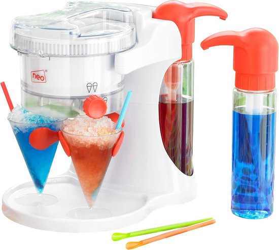 Elektrische IJs Crusher voor Snow Cones en Slushies - Ijsmachine met 4 Kopjes & 4 Rietjes van Nuvantee