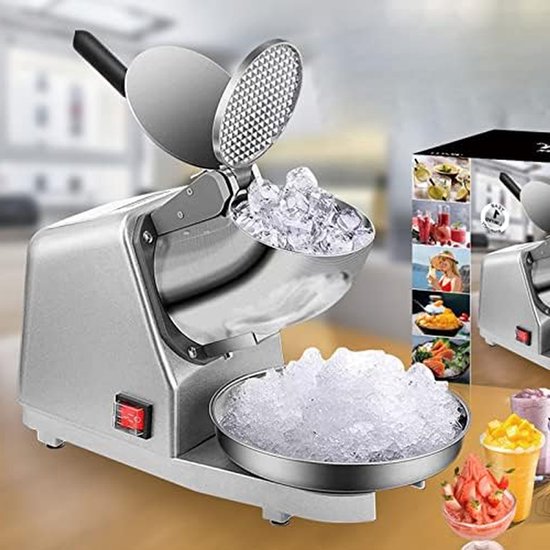 Elektrische ijscrusher - IJsmachine Sneeuwkegel - Drankjes Maken - Spatwaterdicht Ontwerp - 300W - Zilver