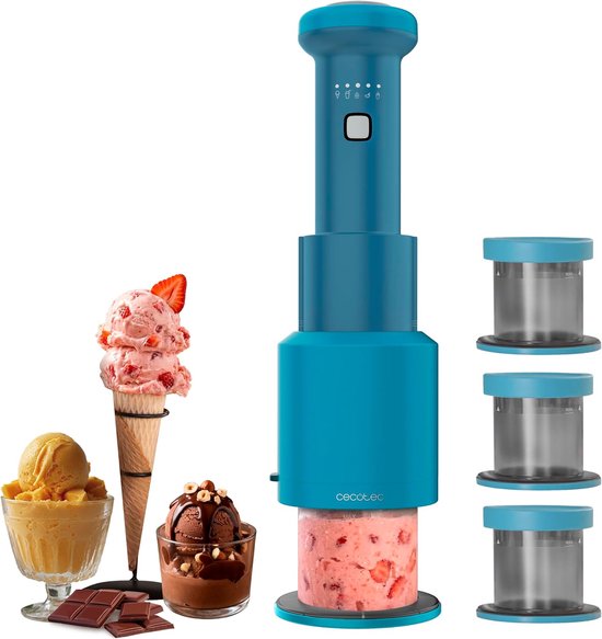 Elektrische IJsmachine 250W - 5 Automatische Programma's - Voor IJs, Sorbet, Slush en Smoothies - Inclusief 3 Bekers van 260 ml