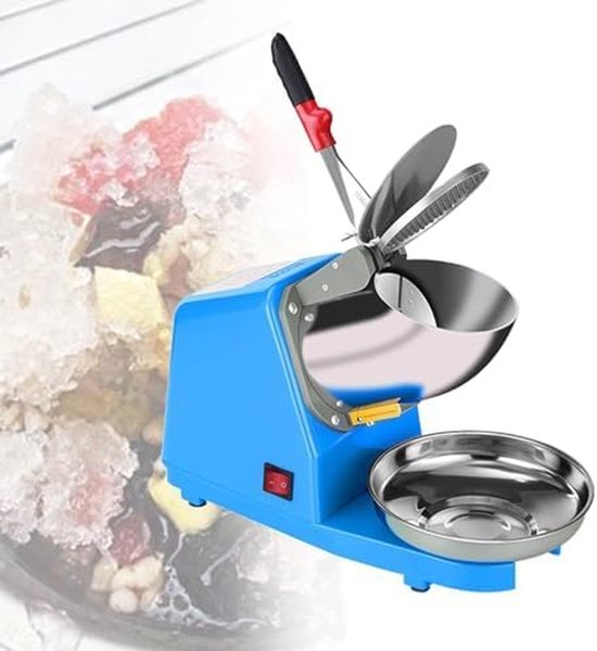 Elektrische ijsvergruizer - Schaafijsmachine IJsmachine - Cocktails Maken - Dubbele Roestvrijstalen Messen - 85 kg/u - Blauw