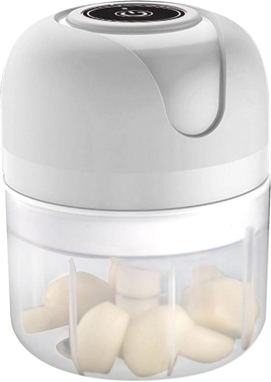Elektrische Keuken Snijder - Mini Hakmachine - Snel Ingrediënten Snijden - Draadloos en USB Oplaadbaar - 250 ml - Wit