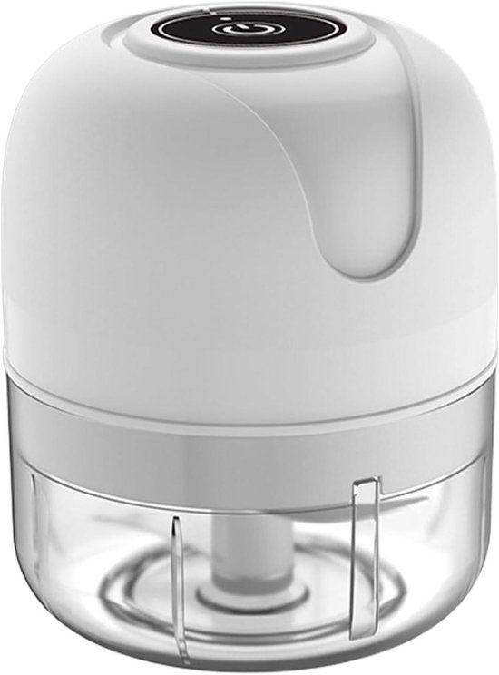 Elektrische Keukenmachine - Groente Hakker Foodprocessor - Snel Ingrediënten Snijden - USB Oplaadbaar Draadloos - 9x9x9 cm - Wit