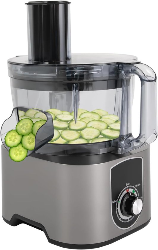 Elektrische Keukenmachine - Groentesnijder Rasp - Snel Ingrediënten Bereiden - 3-in-1 Functie Krachtig - 600 Watt - Grijs