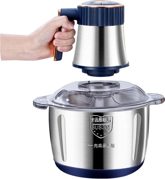 Elektrische Keukenmachine - Hakmolen Mixer - Maaltijden Bereiden - Gelijkmatige Hakresultaten - 5 Liter Kom - Zilver
