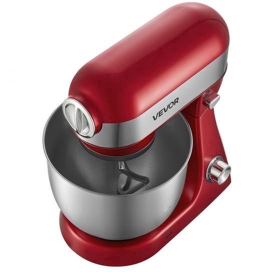 Elektrische Keukenmixer 1000 W - 5 Liter Mengkom - Rood - Deegmachine - Staande Mixer - SUS304 RVS Kom