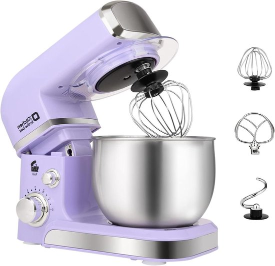 Elektrische Keukenmixer - Handmixer Staande Mixer - Bakken Thuis - Compact Ontwerp - 3 Liter Kom - Paars