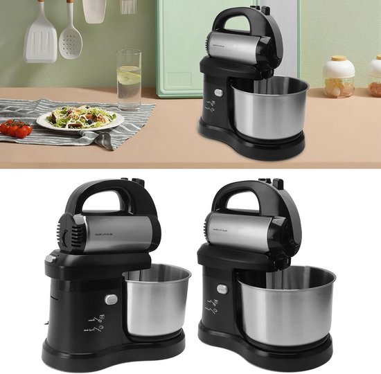 Elektrische Keukenmixer - Keukenklopper Mixer - Bakken en Koken - 500W Motor 5 Snelheden - 2.5 Liter Kom - Wit