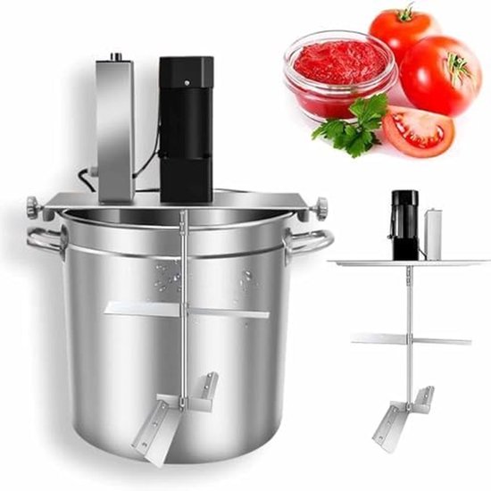 Elektrische Keukenmixer - Roerstaaf Mixer - Sauzen Maken - Dubbellaags Roersysteem - 25L - Zilver