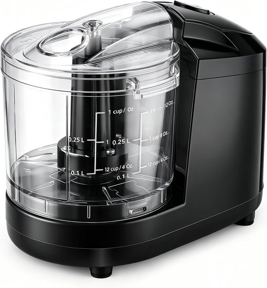 Elektrische keukenmolen, 350 ml, multifunctionele mini-keukenmachine met lemmet van roestvrij staal, hakmolen voor groenten, vlees, gedroogde vruchten, uien, knoflook, elektrische roerzeef