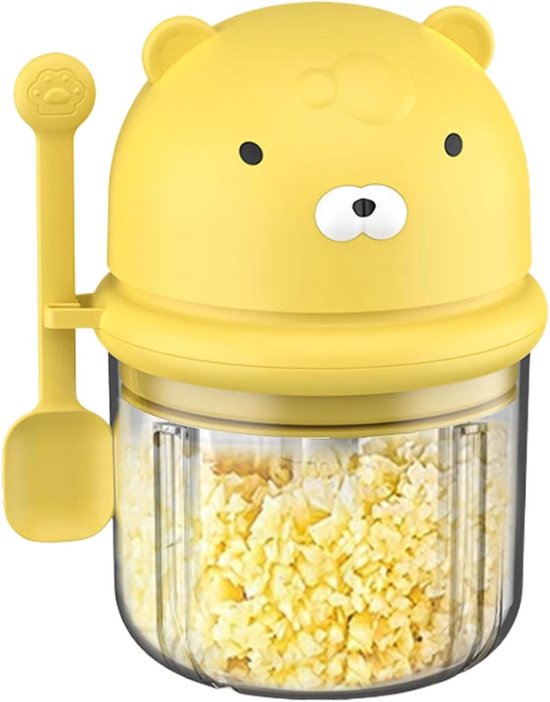 Elektrische Knoflook Chopper - Mini Keukenmachine - Snel Ingrediënten Snijden - Draadloos en Ergonomisch - 350 ml - Geel