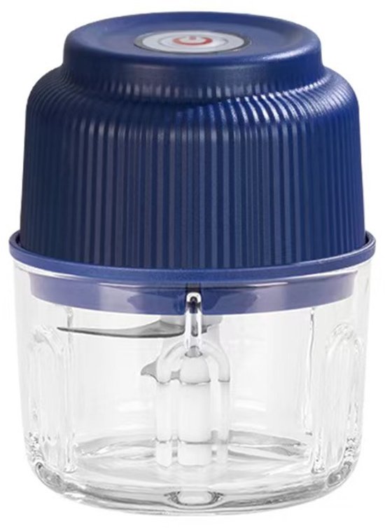Elektrische knoflookpers - Voedingshakker - Type-C Oplaadbaar - 250ML - 304 RVS Mes - Blauw