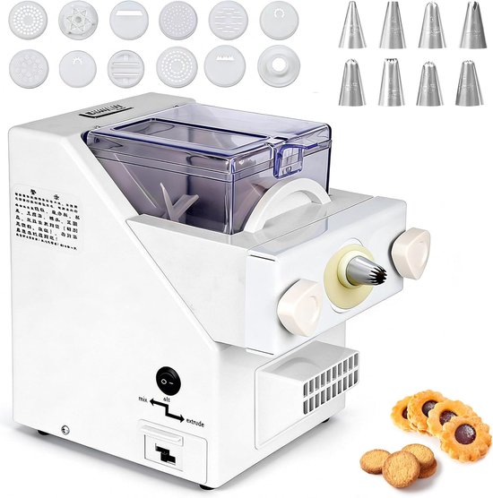 Elektrische Koekjespers - Koekjesmachine Automatisch - Zelf Koekjes Maken - Met 8 Spuitmonden - N.v.t. - Wit