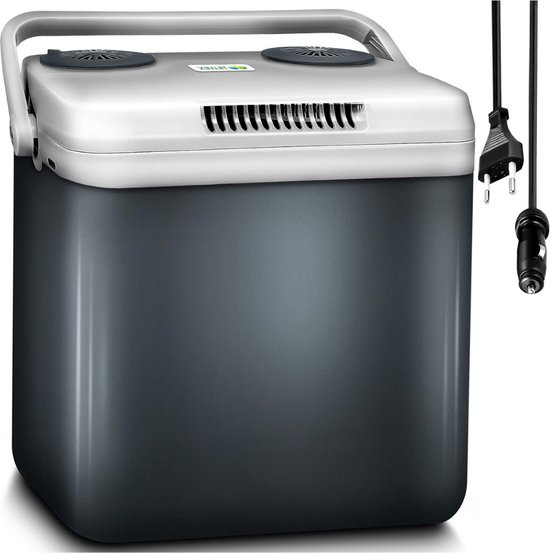 Elektrische Koelbox - 32 Liter Koelbox Elektrisch 12V 230 Volt - Koelbox Auto - Coolbox Met Verwarmingsfunctie en Lichtgewicht - Koelt & Verwarmt – Mini Koelkast – Grijs van Adler