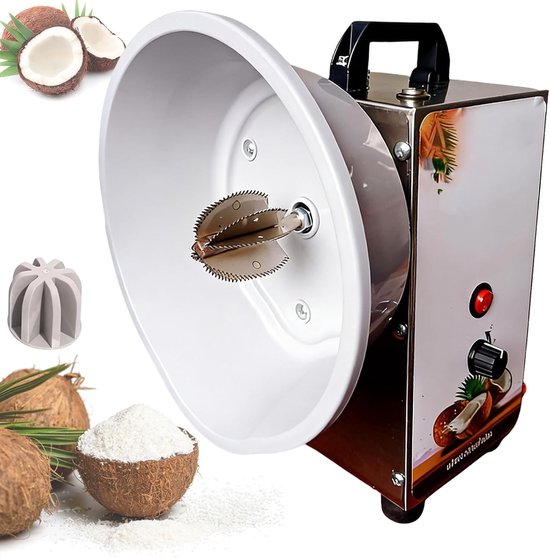 Elektrische Kokosrasp - Kokosmachine rasp - Verse Vlokken Maken - Instelbare Snelheden - 35KG/H - Zilver