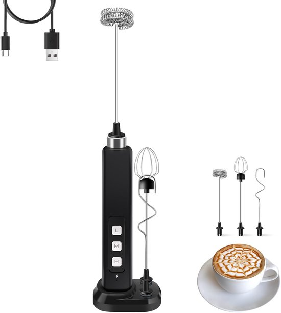 Elektrische Melkopschuimer - Handmixer – Draagbare Koffie Schuimer - Handmixer - Handmelkopschuimer - Elektrische Schuimer voor Koffie