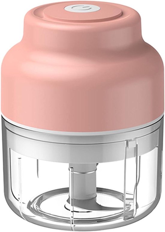 Elektrische Mini Hakker - Kleine Keukenmachine - Snel Ingrediënten Snijden - Draadloos en Oplaadbaar - 100ml Capaciteit - Roze