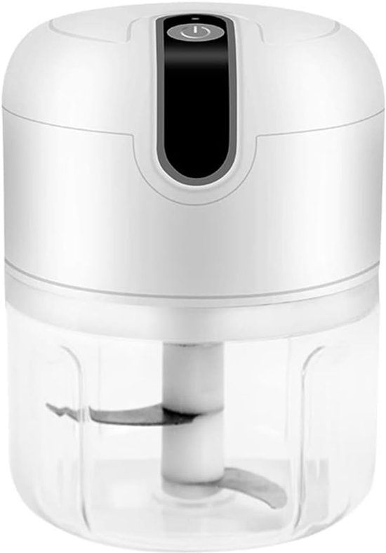 Elektrische mini-knoflookhakker, keukenmachine, draagbare draadloze knoflookpers, vleesmolen, met USB-oplaadfunctie, geschikt voor groenten, paprika's, fruit, gember, babyvoeding en kruiden, 250 ml (wit). van Gijpaan