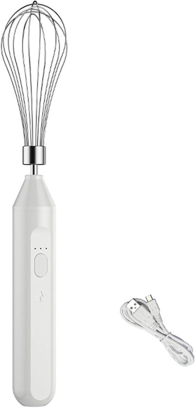 Elektrische Mixer - Draadloze Klopper - Keuken Assistentie - 3 Snelheden Instelbaar - USB Oplaadbaar - Wit