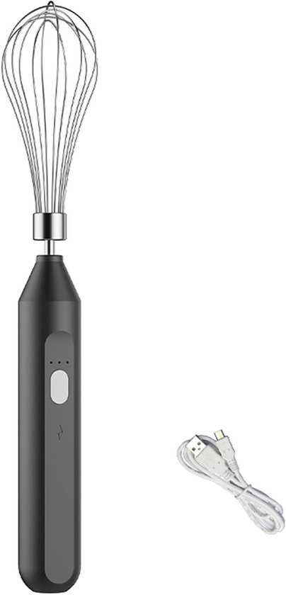 Elektrische Mixer - Draadloze Klopper - Keuken Koken - 3 Snelheden Instelbaar - USB Oplaadbaar - Zwart