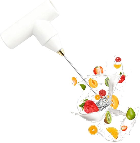 Elektrische Mixer - Draadloze Klopper - Keukenbereidingen Maken - Krachtige Motor - 4x6x4 cm - Wit