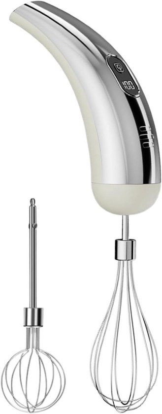 Elektrische Mixer - Draadloze Klopper - Thuis Bakken - Snoerloze Vrijheid - 18 cm - Zilver Wit