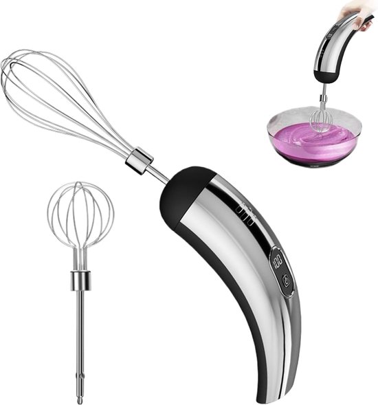 Elektrische Mixer - Draagbare Garde - Bakken en Koken - 5 Snelheidsstanden - 63 x 149 cm - Zilver Zwart