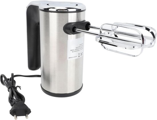 Elektrische Mixer - Handmixer Keuken - Bakken Ingrediënten - 500W Krachtige Motor - 5 Snelheden - Zilver