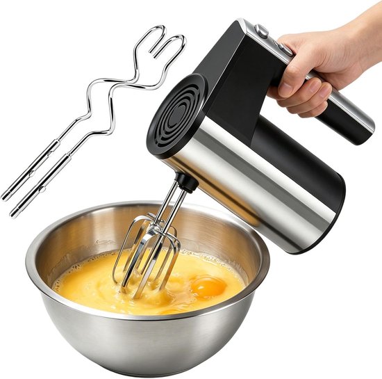 Elektrische Mixer - Handmixer Keuken - Bakken Maken - Veelzijdig Accessoireset - 9.5 x 17.5 cm - Wit