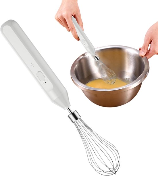 Elektrische Mixer - Keukenaccessoire - Beslag Maken - Drie Snelheden - 5.3 x 13.4 cm - Wit