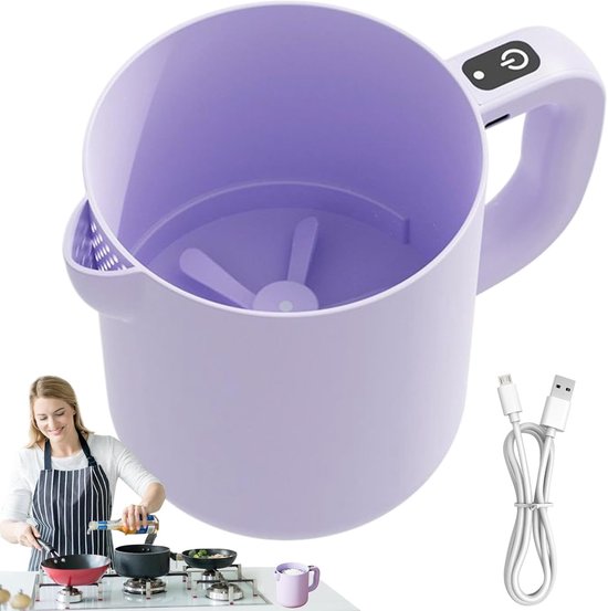 Elektrische Mixer - Keukenmachine Blender - Bakken Koken - Oplaadbaar Draagbaar - 1 Liter Kom - Paars van Merkloos