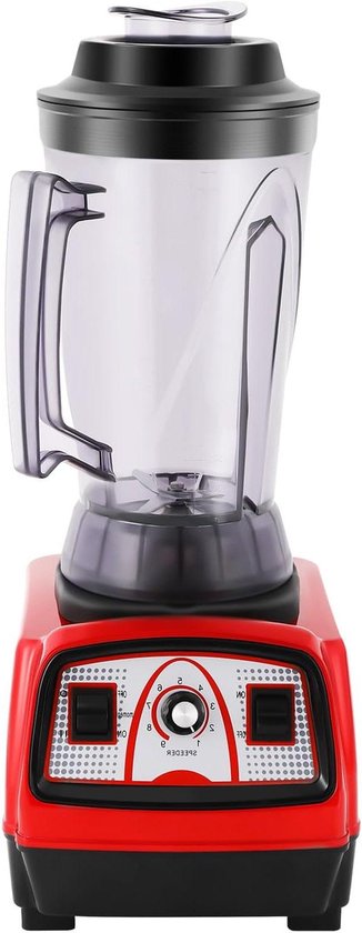 Elektrische mixer - Krachtige blender - Smoothies maken - Grote inhoud - 4 liter - rood