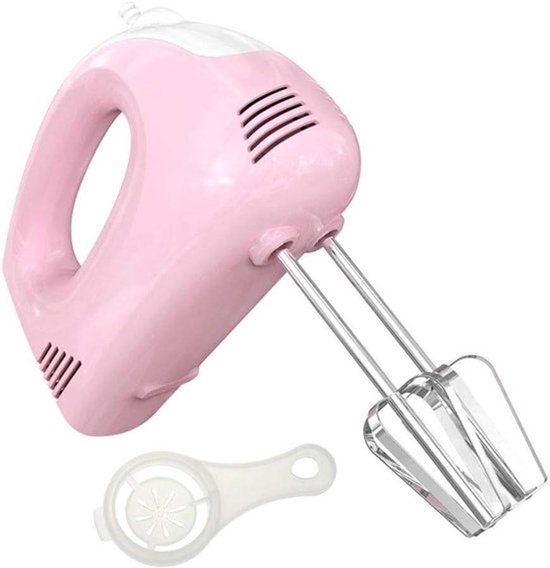 Elektrische mixer voor handgebruik 120W - 5 instelbare snelheden - 2 mengstaven - roze