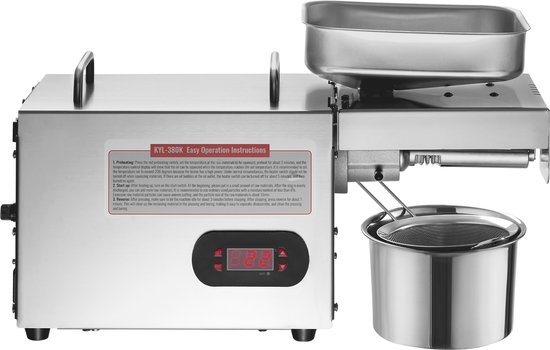 Elektrische Oliepers Van , 850 W, Instelbare Temperatuur 0-300 °C. Extraheer Olie Uit Pinda'S, Sesam, Koolzaad, Theezaden, Roestvrijstalen Oliepers van Merkloos