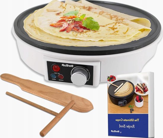Elektrische Pannenkoekenmaker 1000W met Antiaanbaklaag en Thermostaatrooster