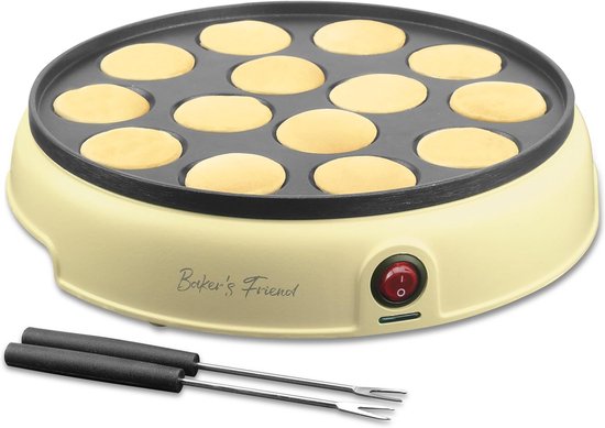 Elektrische Pannenkoekenmaker voor 14 Mini Pannenkoekjes - Poffertjespan met Antiaanbaklaag