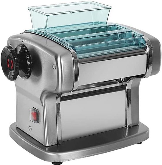 Elektrische Pastamachine - Deegmaker - Zelf Pasta Maken - 9-Positie Diktekeuzes - 20 x 25 x 22 cm - Zilver