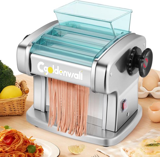 Elektrische pastamachine - Metaal - Roestvrij staal - 9 Dikte-instellingen - Voor Verse Pasta en Noedels