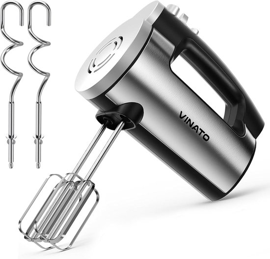 Elektrische pastamachine - Wit - 300 W - Handmixer met 6 Snelheden en Roestvrijstalen Gardes en Deeghaken - Voor Keuken