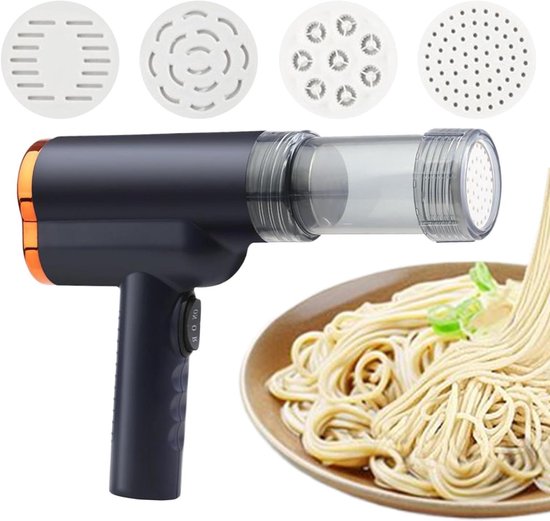Elektrische Pastamaker - Automatisch Deegapparaat - Verse Pasta Maken - Draadloos en Snel - 200g Capaciteit - Blauw