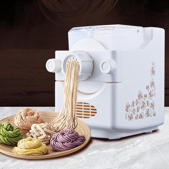 Elektrische Pastamaker - Automatische Machine - Thuis Pasta Maken - 9 Vormen Snel - 500g Bloem - Wit