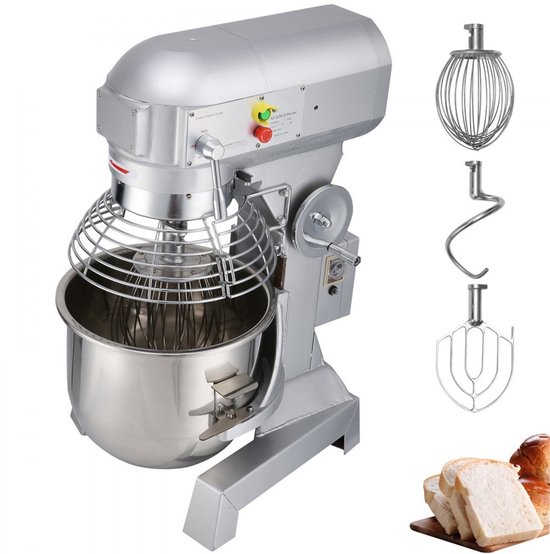 Elektrische Planetaire Mixer - Commerciële Deegmixer en Keukenmixer - 30 L - 1100 W - 220 V - 3 Snelheden van HENDI
