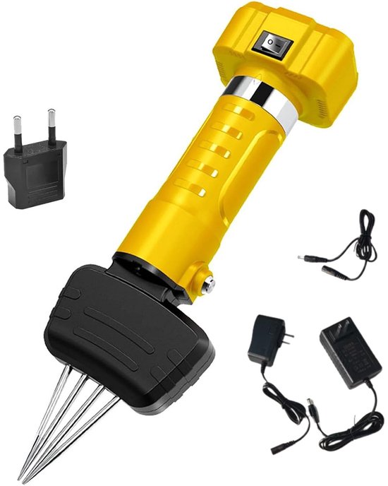 Elektrische Pluimveeplukker - Draagbare Kippenplukmachine voor Gevogelte - Handapparaat voor Verwijderen van Veren - Automatische Kortharenplukker - Geel - 6000mAh - 30 × 9.6 × 6cm van Merkloos
