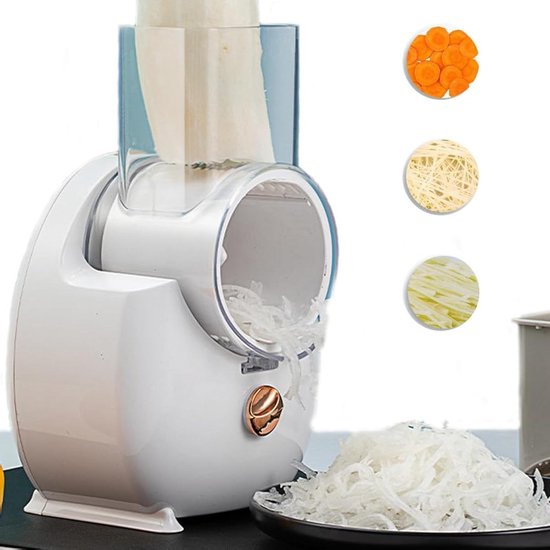 Elektrische Rasp - Keukenmachine Snijder - Groenten Voorbereiden - Eén Knop Bediening - 1.4 Kilogram - Zilver