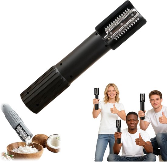 Elektrische Rasp - Kokos Rasp - Keuken Hulp - Waterdicht Anti-Splash - Draadloos Handheld - Zwart