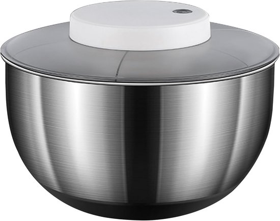 Elektrische Salade Centrifuge 4,8L USB Oplaadbaar RVS Groenten en Fruit Droger van Merkloos