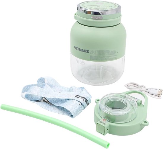 Elektrische Sapcentrifuge - Draagbare Blender - Verse Sappen Maken - Oplaadbaar Met USB - 800ml Capaciteit - Groen van Merkloos