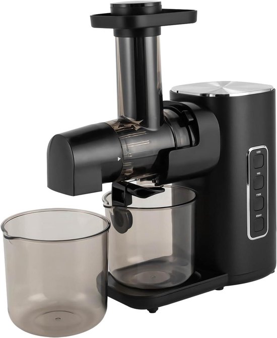Elektrische Sapcentrifuge - Fruitpers - Gezond Sap Maken - Zeventraps Extrusie - 06 liter - Zwart
