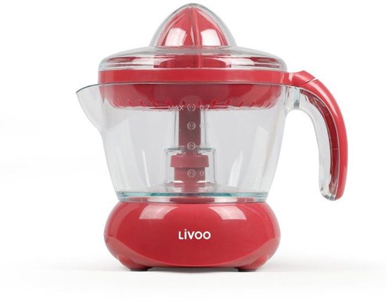 Elektrische sapcentrifuge - LIVOO - DOD131RC - 25 W - 1 grote kegel en 1 kleine kegel - 700 ml - rood van Livoo